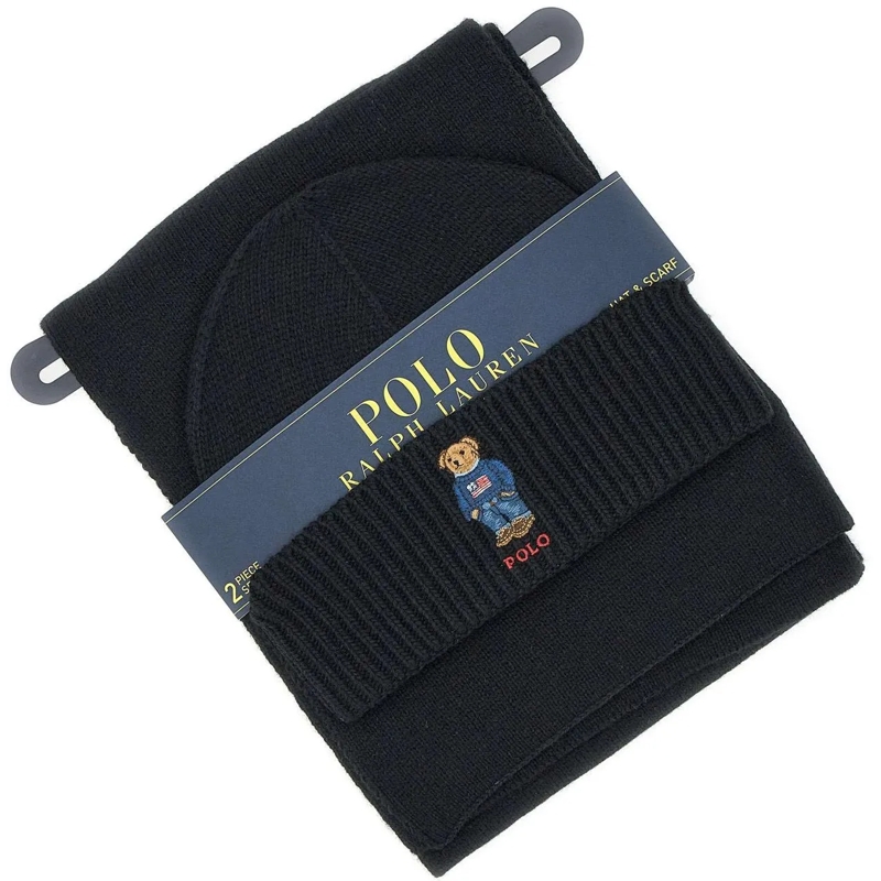 Ralph Lauren Wollen Sjaal Polo Scarfs Black schwarz