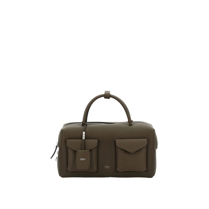 Max Mara Sac à bandoulière Medium Calfskin Leather Bowling Bag Green