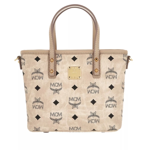 MCM Anya Top Zip Shopper Mini Beige Crossbody Bag