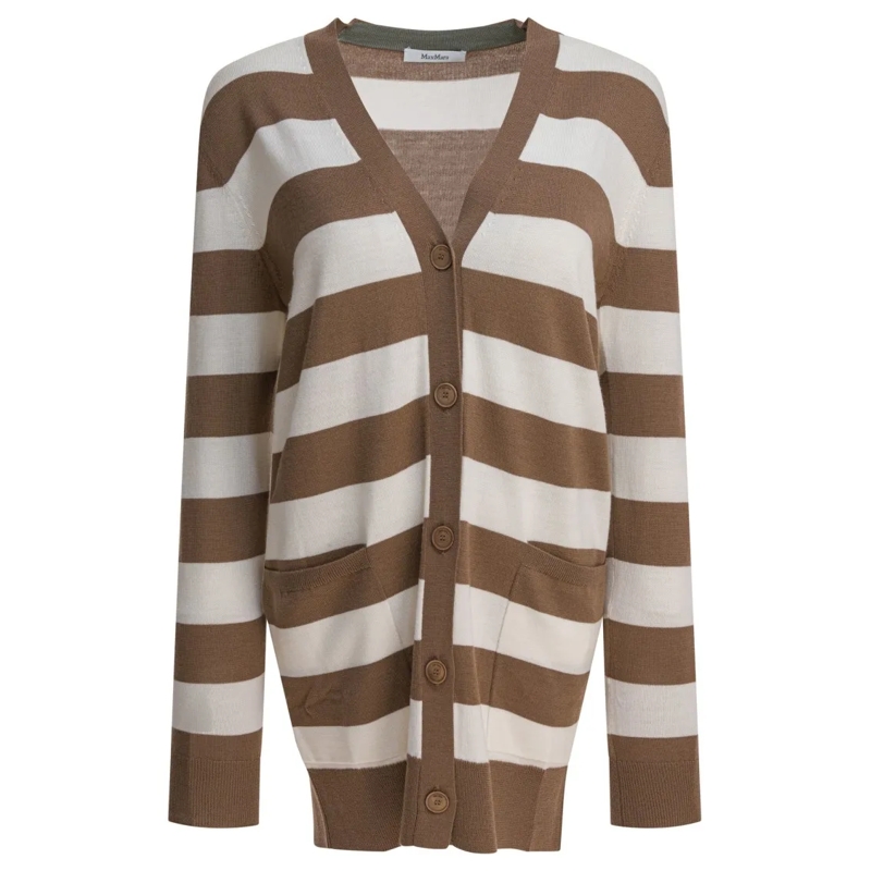 Max Mara Strickjacke Relaxed-Fit Cardigan With Distinctive 1951 Letteri Brown