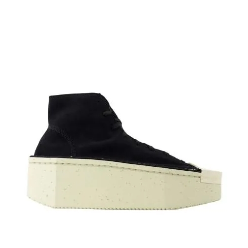 Y-3 Renga Hi Sneakers - Leather - Black/White Black High-Top Sneaker