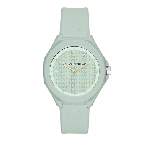 Armani Exchange Armani Exchange Three-Hand Silicone Watch Green Quartz Horloge