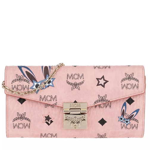 MCM Millie Star Eyed Bunny Flap Wallet Soft Pink Wallet On A Chain
