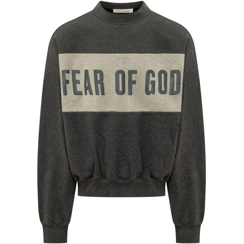 FEAR OF GOD  Felpa Corta con Lettering dunkelgrau