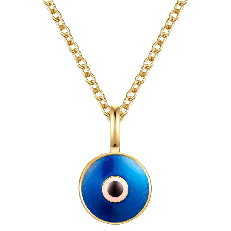 Glanzstücke München Mittellange Halskette Sterling Silber Halskette Nazar-Auge gold