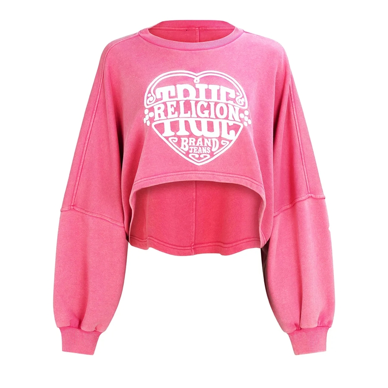 True Religion  Sweatshirt Cropped fuschsia