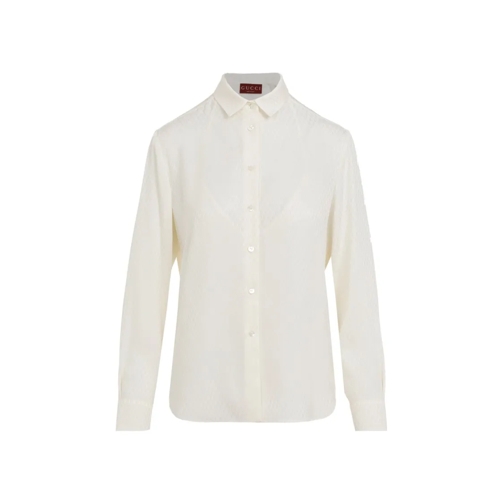 Gucci Hemden Ivory White Silk Top White