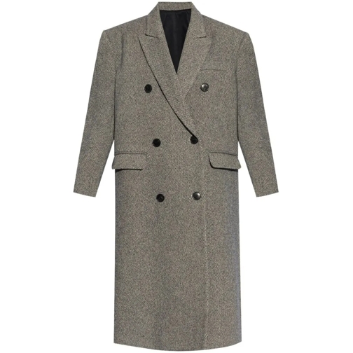 Etoile Isabel Marant Double-Breasted Tailored Coat Black Trench Coats