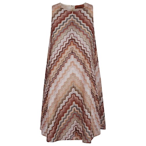 Missoni Mini-Kleider A-Line Mini Dress In Vibrant Serrated Zigzag Patte Multicolor