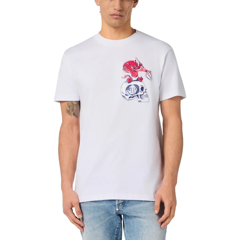 Philipp Plein T-Shirt Round Neck T-Shirt Baby Devil Small weiss(Image 3)