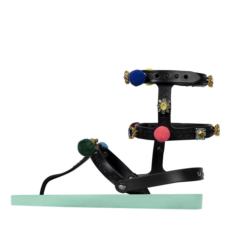 UZURII Flip Flops Zehentrenner Mondriaan Colorful Black mintgrün