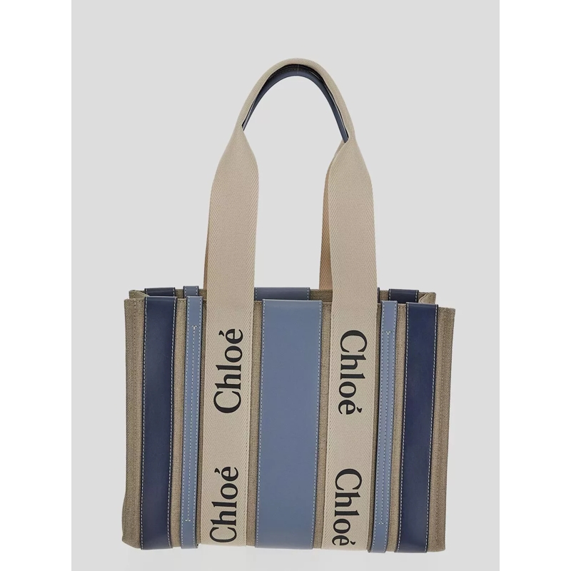 Chloé Draagtas Woody Medium Tote Bag Blue