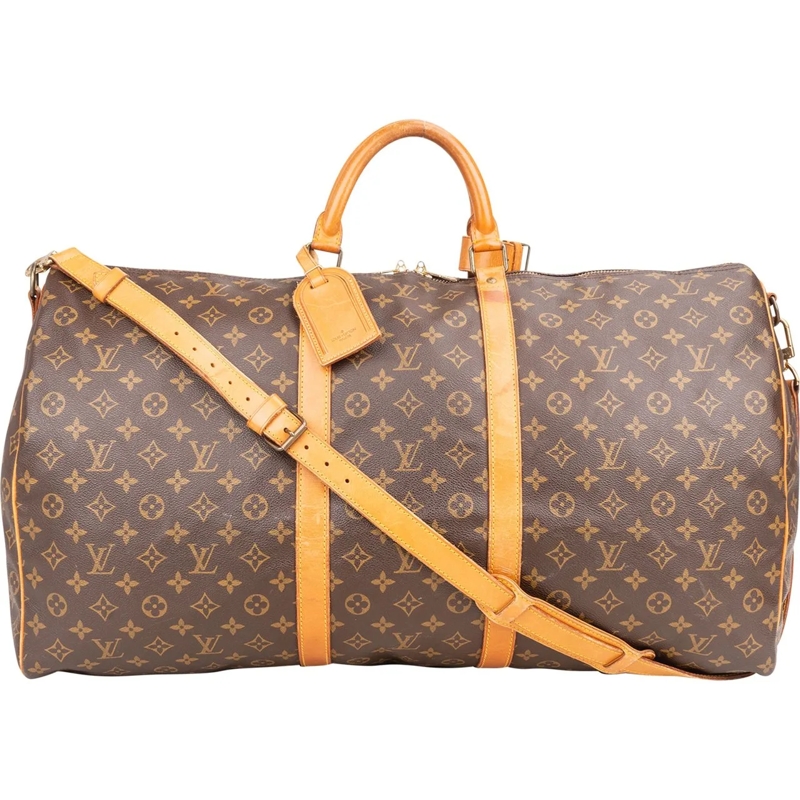 Louis Vuitton Tote Louis Vuitton Canvas Monogram Keepall 60 Bandoulie braun