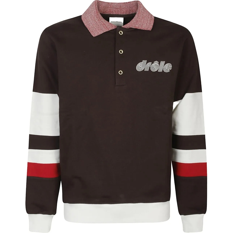 Drôle De Monsieur Polohemd Long Sleeve Polo Shirt Brown braun
