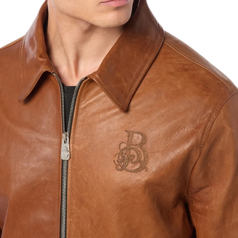 BILLIONAIRE Daunenjacke Lederjacke braun(Image 5)