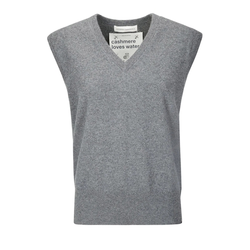 Extreme Cashmere Blusen Fine Knit V-Neck Top Grey