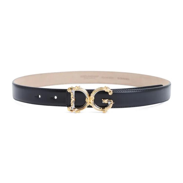 Dolce&Gabbana Gürtel - Calf Leather Belt - Gr. 85 - in Schwarz - für Damen