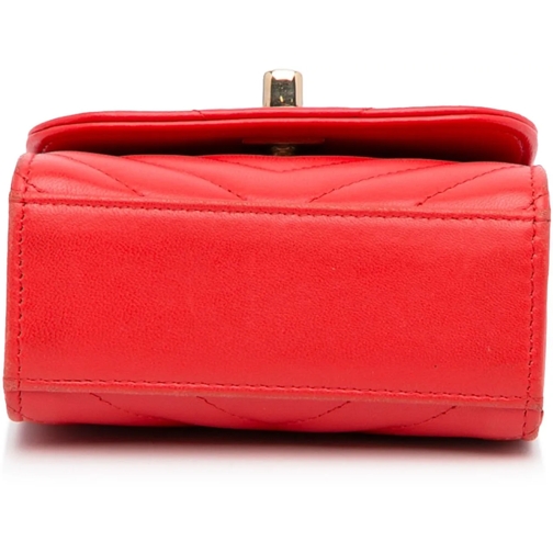 Chanel Porte-cartes 2019 Mini Chevron Lambskin Trendy CC Chain Wallet rot (Image 20)