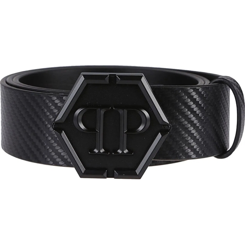 Philipp Plein Gürtel Hexagon Carbon Belt Black schwarz