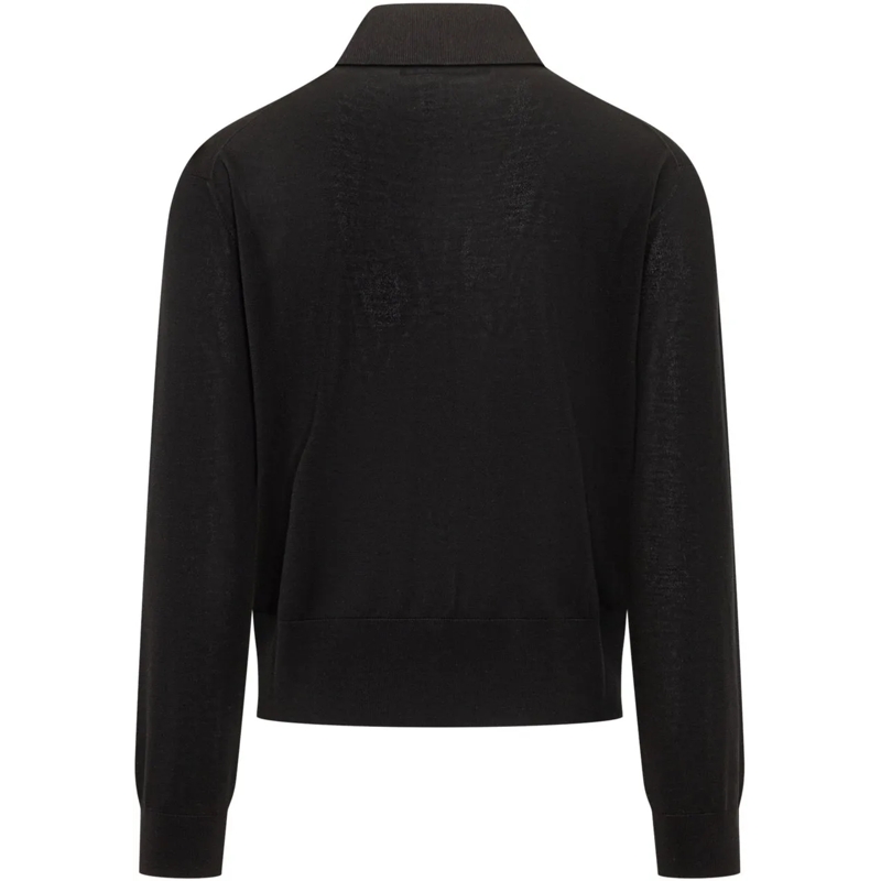 Versace Pullover Maglione In Maglia Con Bottoni schwarz(Image 2)