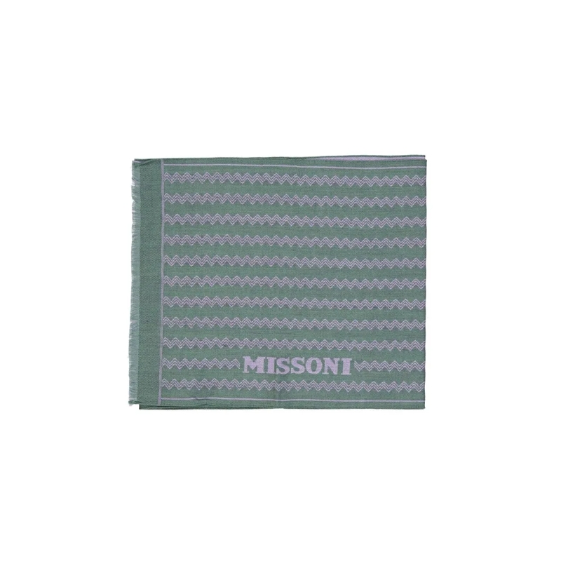 Missoni Lichtgewicht Sjaal Wool Scarf With Zigzag Pattern Grey