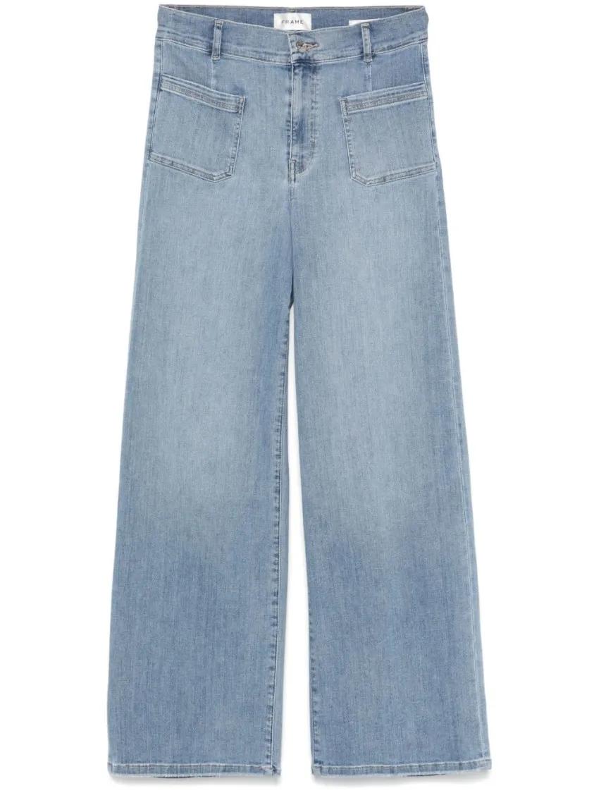 Thumbnail - FRAME - Wide Leg Indigo Cotton Frame Jeans - Größe 27 - blau