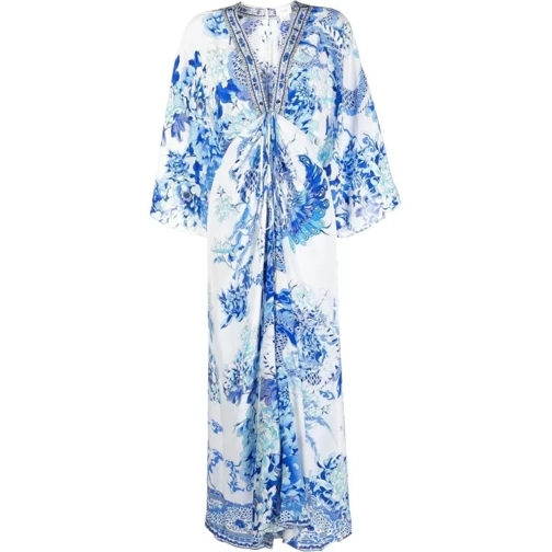 Camilla Multicolor Drawcord Heart Of A Dragon Maxi Dress Blue Robes Maxi