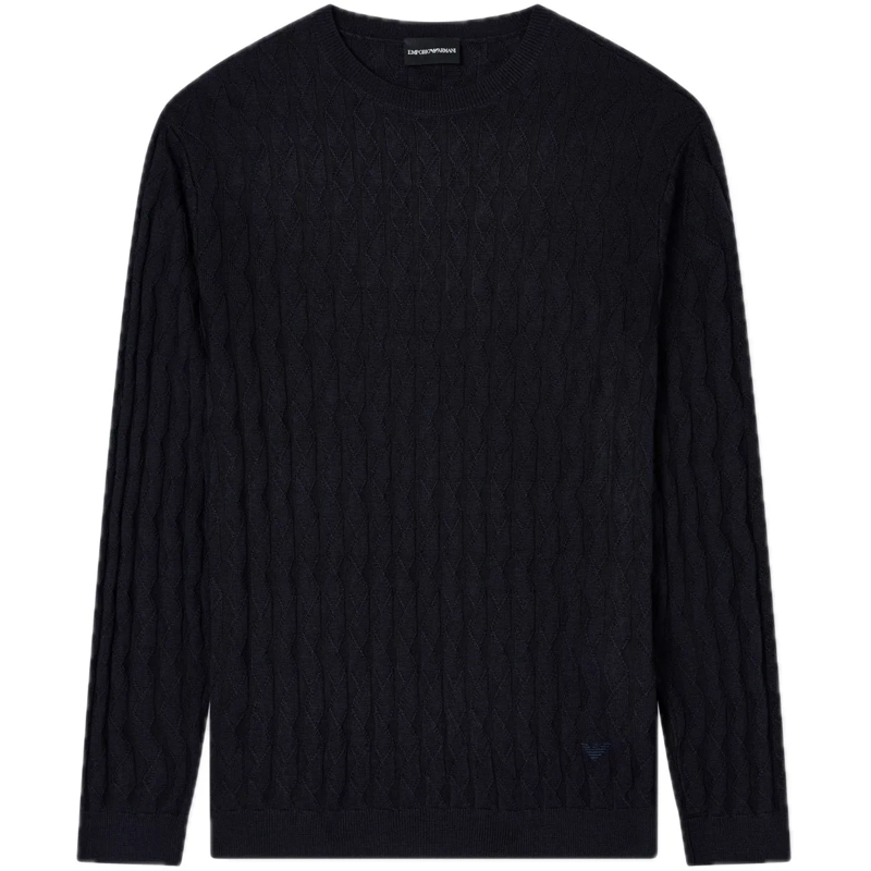 Emporio Armani Pull Patterned Stitch Jumper Black schwarz