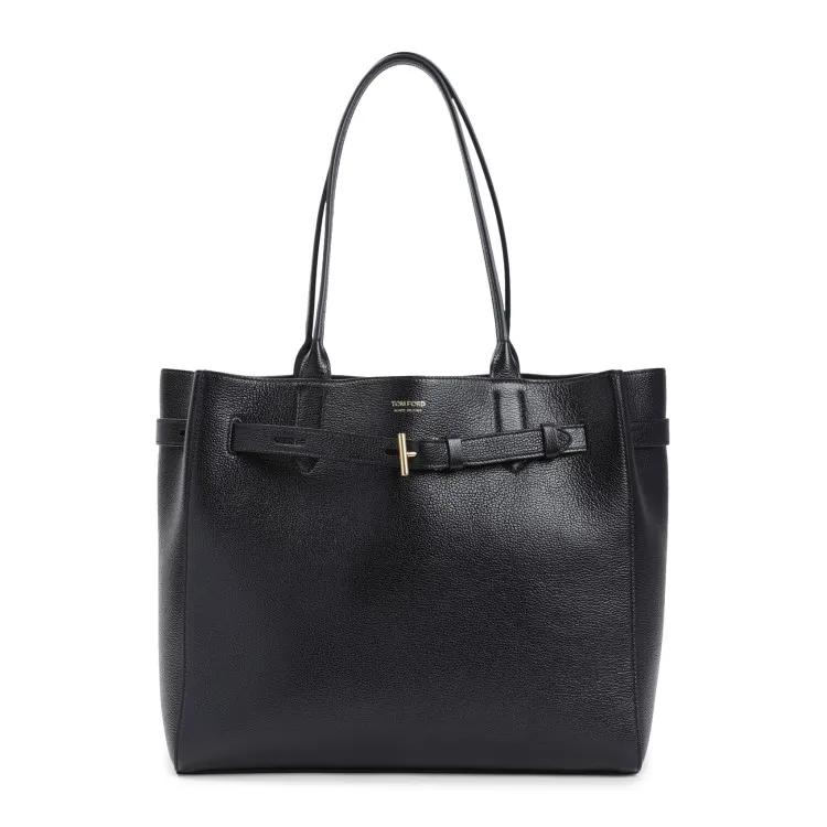 Tom Ford Shopper - Black Calf Leather Medium Tote Bag - Gr. unisize - in Schwarz - für Damen