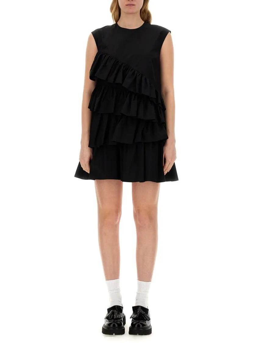 Thumbnail - MSGM - Dress With Ruffles - Größe 42 - schwarz