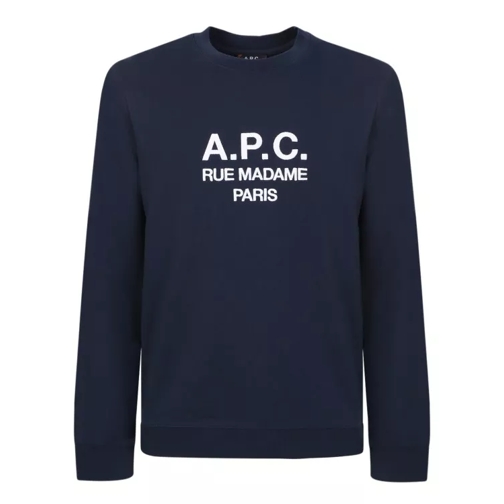 A.P.C. Blue Cotton Long-Sleeve Sweatshirt Blue 