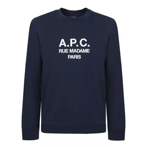 A.P.C.  Blue Cotton Long-Sleeve Sweatshirt Blue