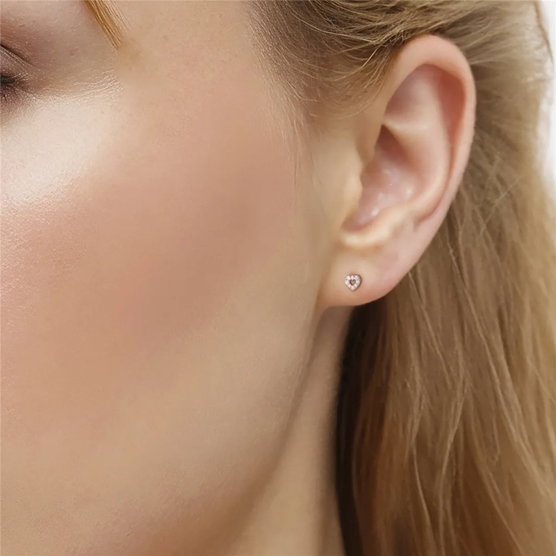 Glanzstücke München Ohrstecker Sterling Silber Ohrstecker Herz rosegold(Image 2)