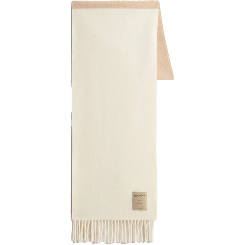 Woolrich Écharpe en laine Scarf Color Block Wool Oxford Tan beige