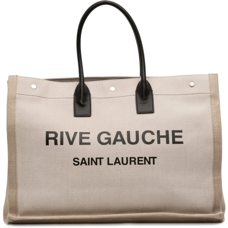 Saint Laurent Shopper Canvas Rive Gauche Tote braun