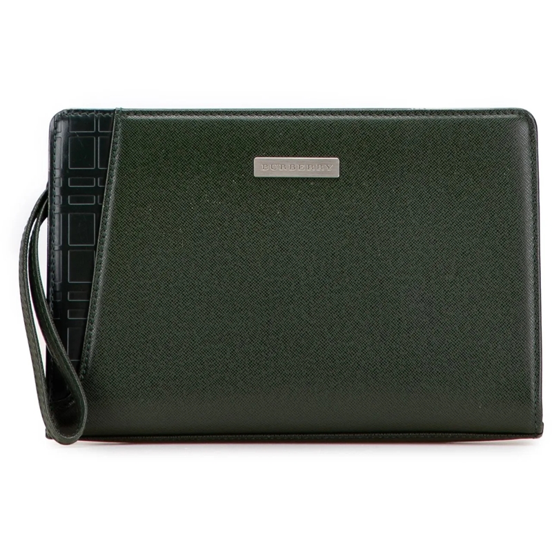 Burberry Clutch Leather Clutch grün