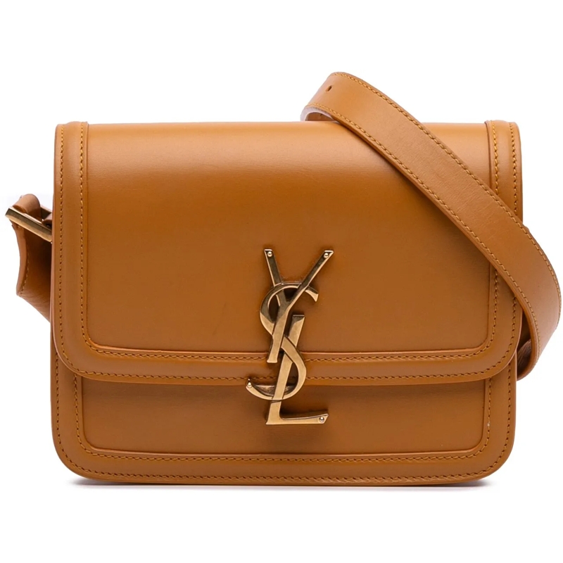 Saint Laurent Sac à bandoulière Small Calfskin Solferino Satchel In Box braun