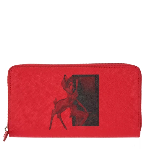 Givenchy Bambi Printed Long Zipped Wallet Red Portemonnaie mit Zip-Around-Reißverschluss