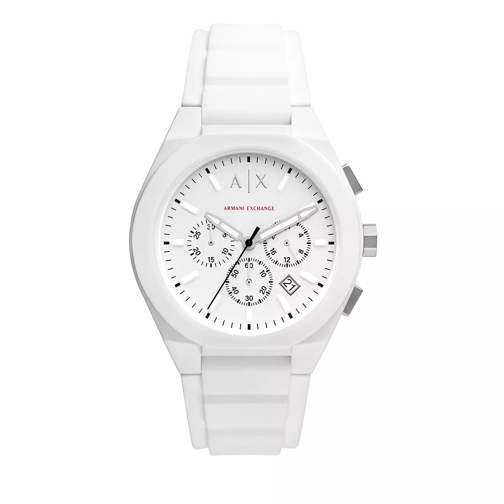 Armani Exchange Armani Exchange Chronograph White Silicone Watch White Cronografo