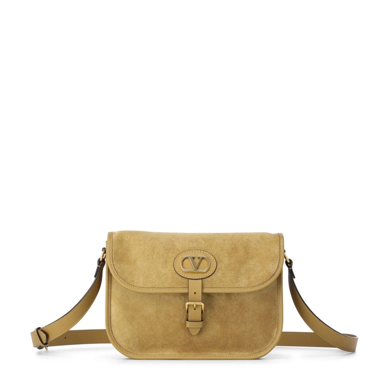 Valentino Garavani Tote Umhängetasche aus Veloursleder Braun