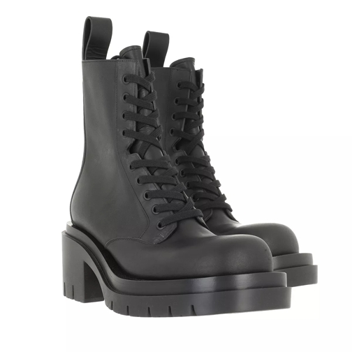 Bottega Veneta Lug Boots Leather Black Schnürstiefel