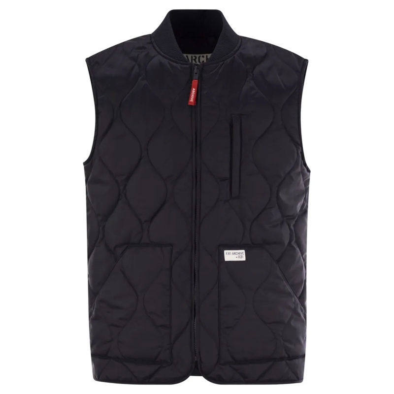 Fay Doudoune Quilted Vest - Fay Archive Blue