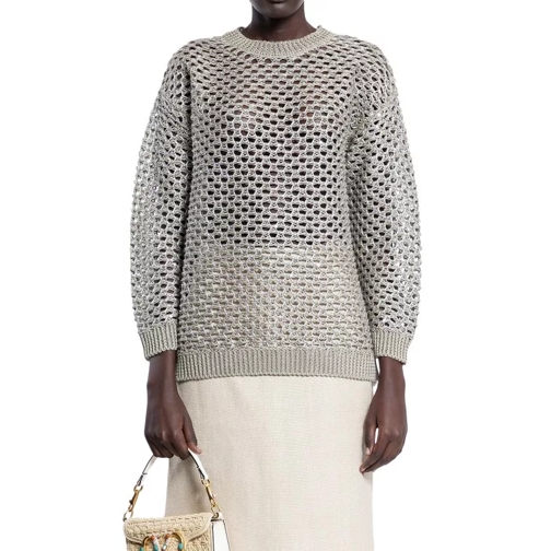 Valentino Sequined Sweater Silver 