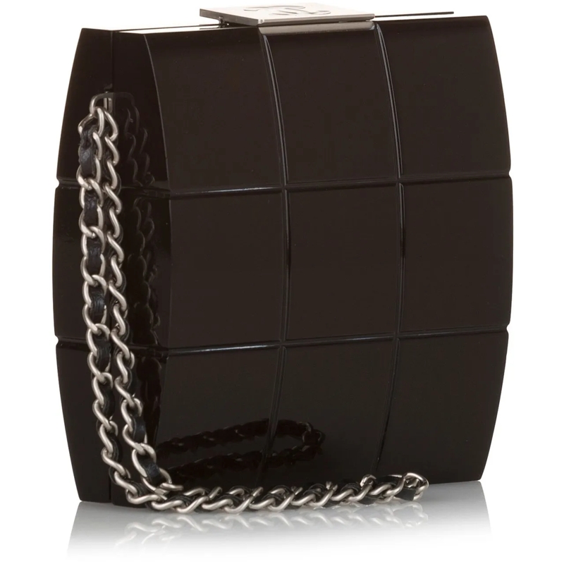 Chanel Clutch Choco Bar Lucite Perspex Clutch schwarz