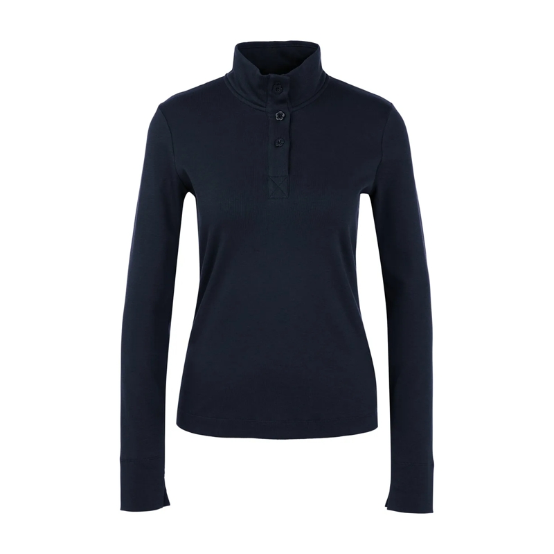 Marc Cain T-shirt Langarmshirt aus Baumwoll-Mix blau