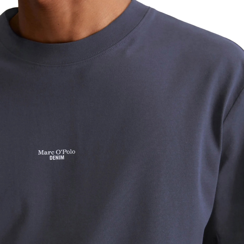 Marc O´Polo Hemd T-Shirt, SSL, Logo Print, Relax 1er Pack dunkel-blau(Image 4)