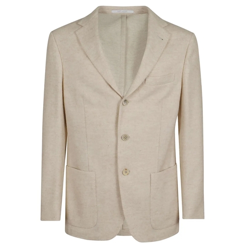 Eleventy Blazer Wool And Cashmere Blend Jacket Neutrals