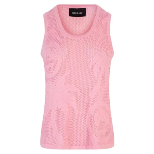 Barrow Pink Perforated Viscose Blend Knit Vest Pink 