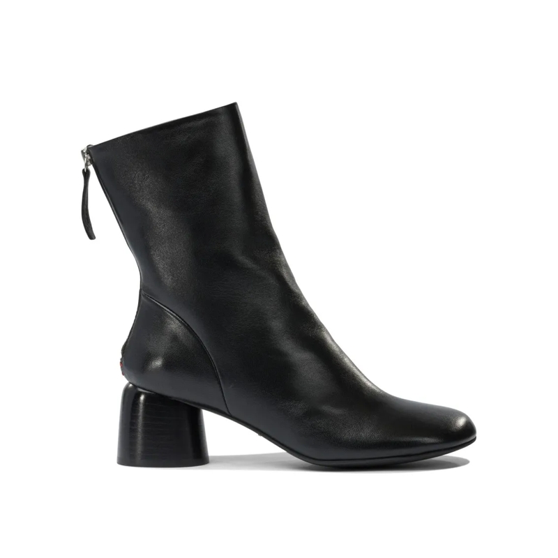 Halmanera Laarzen Pointed Toe Black Calf Leather Ankle Boots With Cy Black