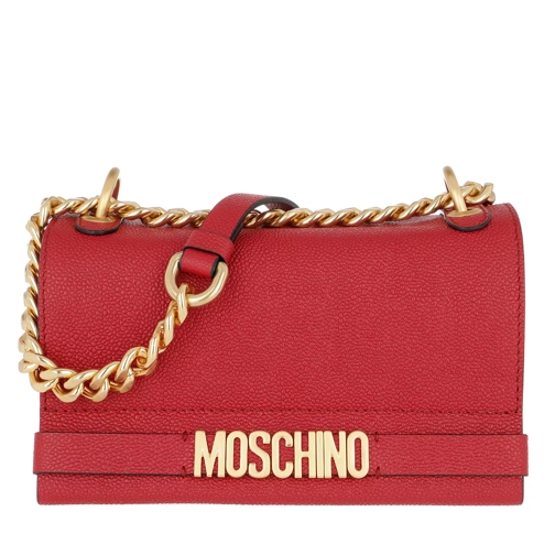 Moschino Logo Chain Crossbody Bag. Burgundy Crossbody Bag